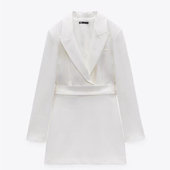 Zara White Mini Dress Blazer Dress Size S - Picture 6 of 14